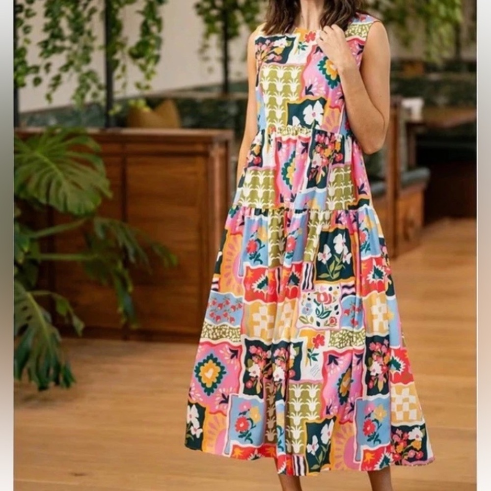 CROSBY by Mollie Burch ARLO DRESS SZ Small Sleeveless Maxi Multicolor NWT $249